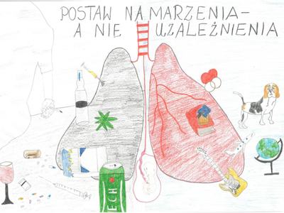 Praca zgłoszona w konkursie plastycznym pt. „DZIĘKUJĘ JA SIĘ NIE TRUJĘ”