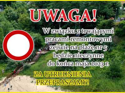zejście na plażę zamknięte