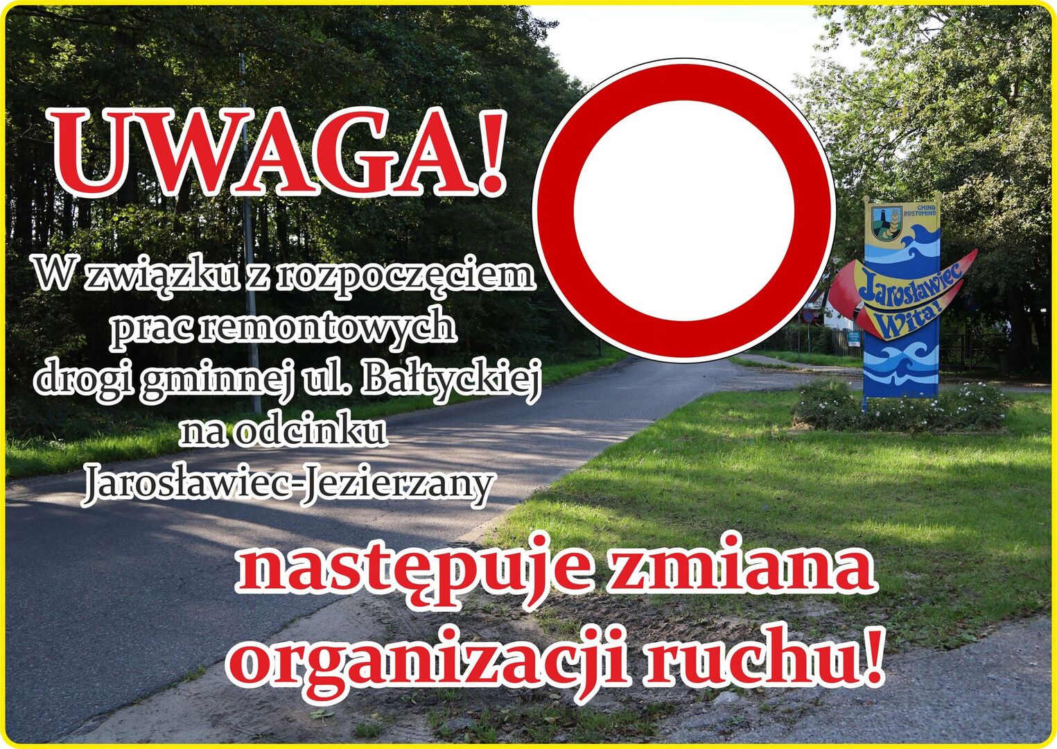 Baner zamkniecie drogi