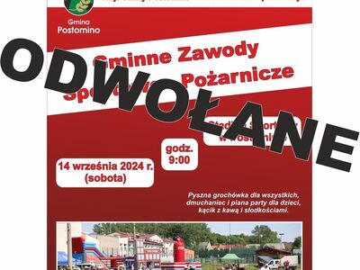 Plakat zawody odwołane