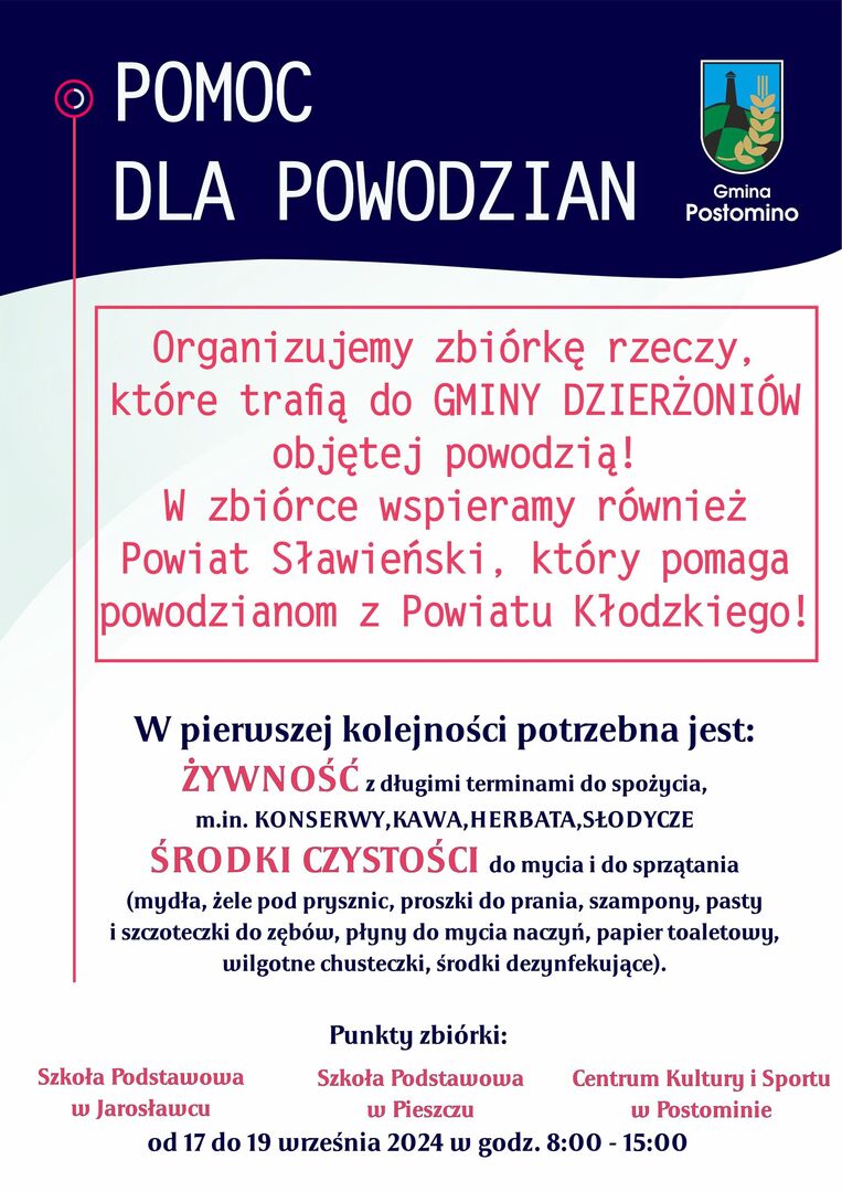 Plakat pomoc dla powodzian