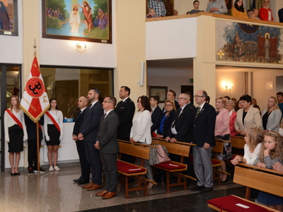 Uroczyste obchody 82 rocznicy śmierci kaprala Franciszka Dziuby w Jastkowicach - Msza Św. w kościele pw. Przemienienia Pańskiego