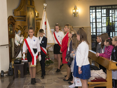 Uroczystość odsłonięcia tablicy pamiątkowej w PSP w Kłyżowie - Msza Św. w kościele pw. Wniebowzięcia NMP i św. Maksymiliana Kolbe w Kłyżowie