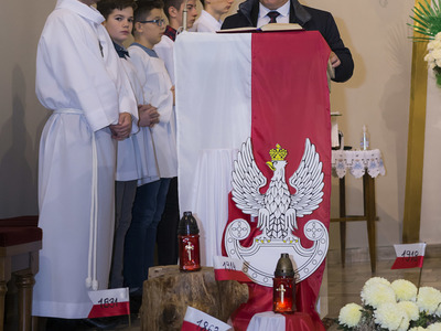 Uroczystości 103 Rocznicy Odzyskania Niepodległości w Kościele pw. Podwyższenia  Świętego Krzyża w Pysznicy.