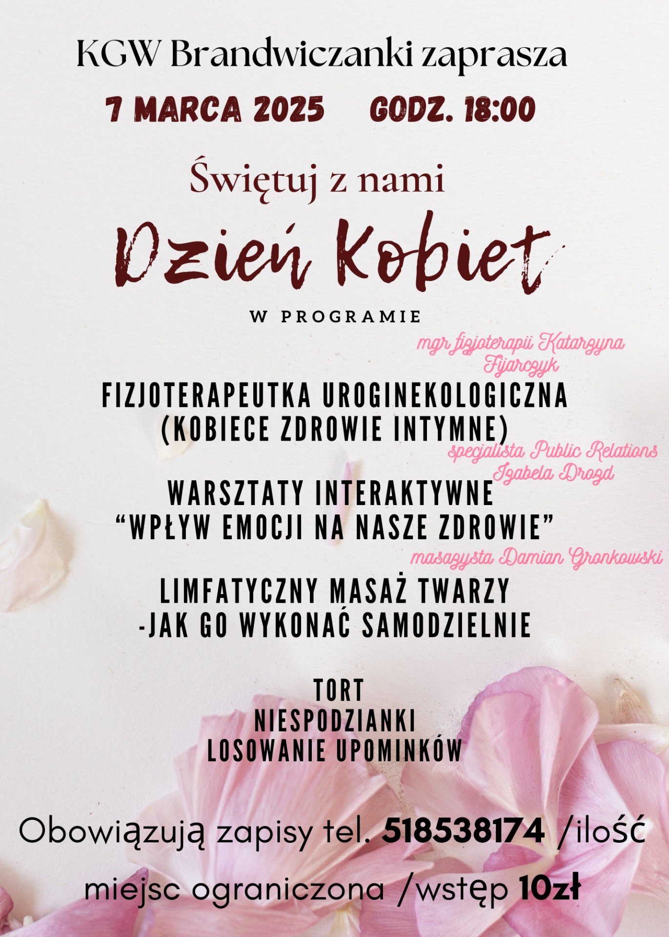 Grafika z życzeniami na dzień kobiet.