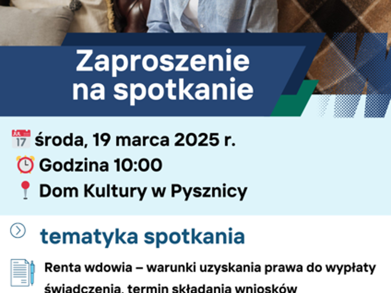 Plakat z zaproszeniem na spotkanie informacyjne