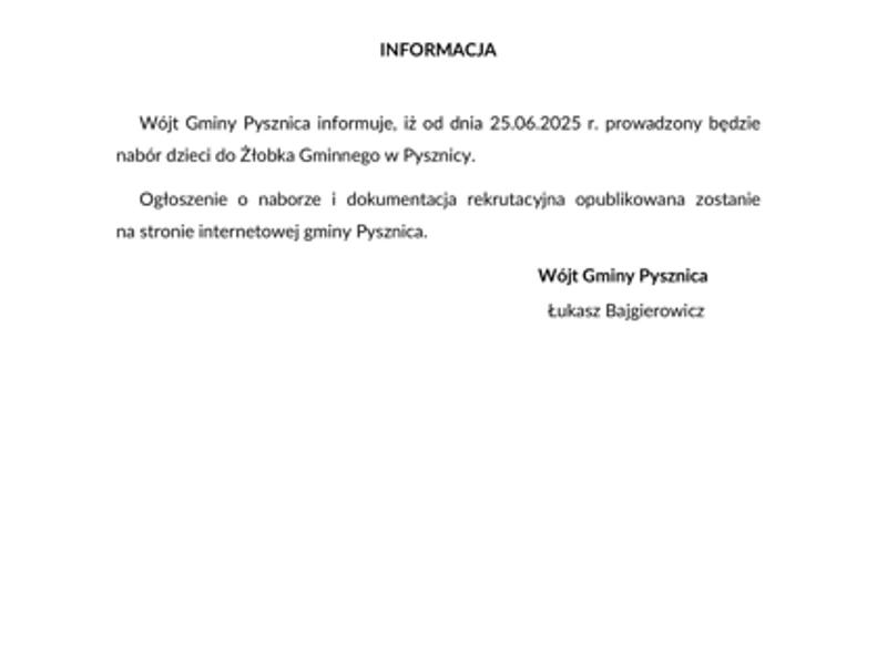 Ogłoszenie o naborze