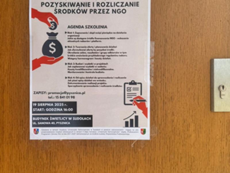 Plakat z zaproszeniem na szkolenie