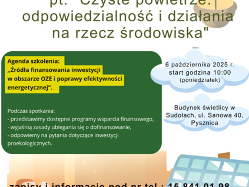 Plakat z zaproszeniem na szkolenie