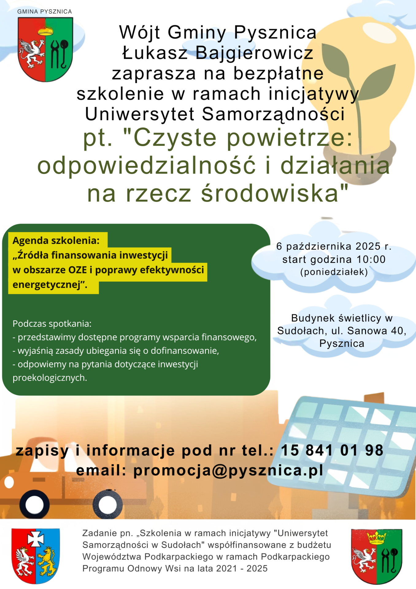 Plakat z zaproszeniem na szkolenie