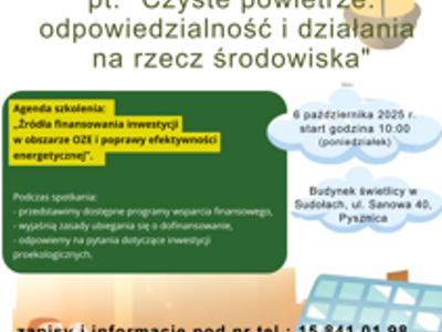 Plakat z zaproszeniem na szkolenie