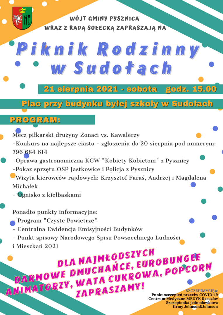 Plakat informujący o Pikniku Rodzinnym w Kłyżowie