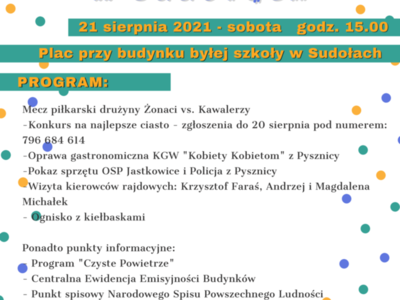 Plakat informujący o Pikniku Rodzinnym w Kłyżowie