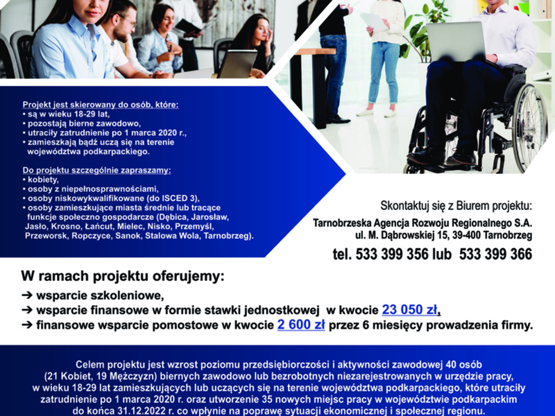 Plakat informujący o REKRUTACJI DO PROJEKTU „MŁODZI AKTYWNI I EFEKTYWNI OD DZIŚ”