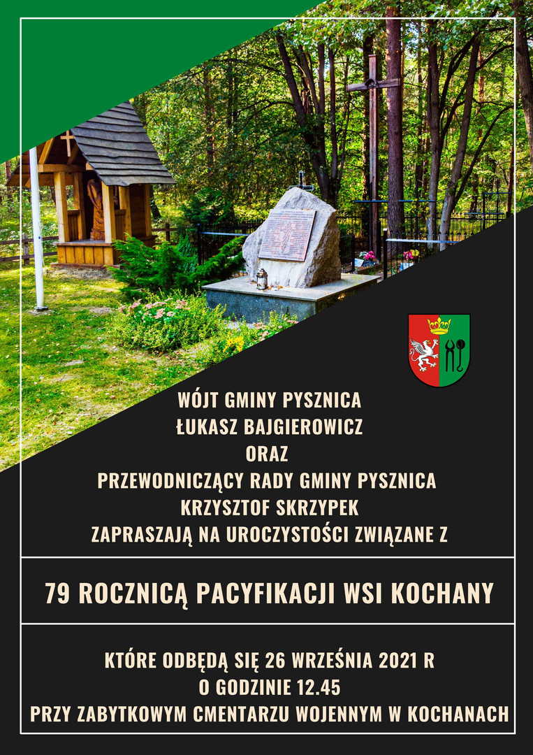 Plakat informujący o uroczystościach w Kochanach
