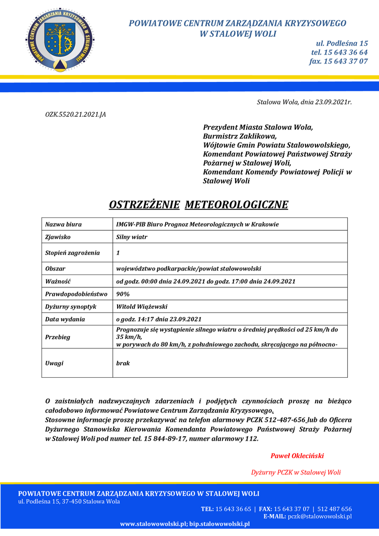 Ostrzeżenie meteorologiczne
