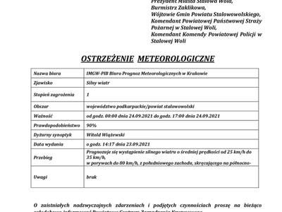 Ostrzeżenie meteorologiczne