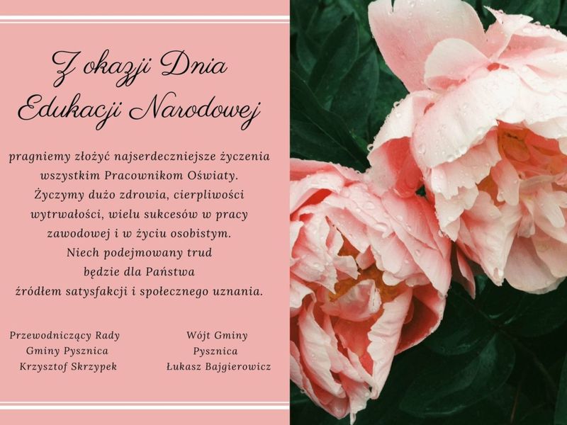 Życzenia z okazji Święta Edukacji Narodowej