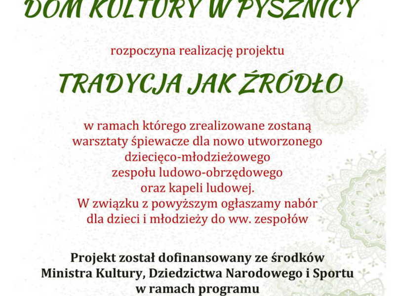 Plakat "Tradycja jak źródło"