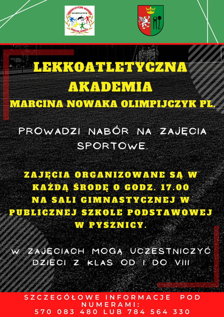 Plakat Lekkoatletycznej Akademii Marcina Nowaka Olimpijczyk pl.