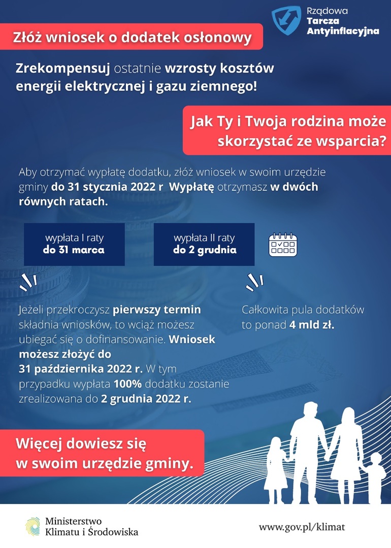 Plakat tarcza - Dodatek osłonowy - tarcza antyinflacyjna