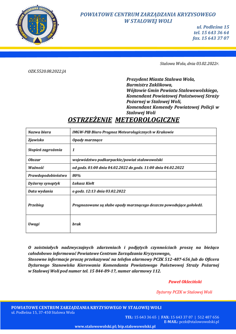 Ostrzeżenie meteorologiczne
