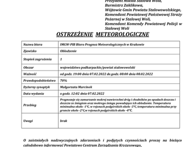 Ostrzeżenie meteorologiczne