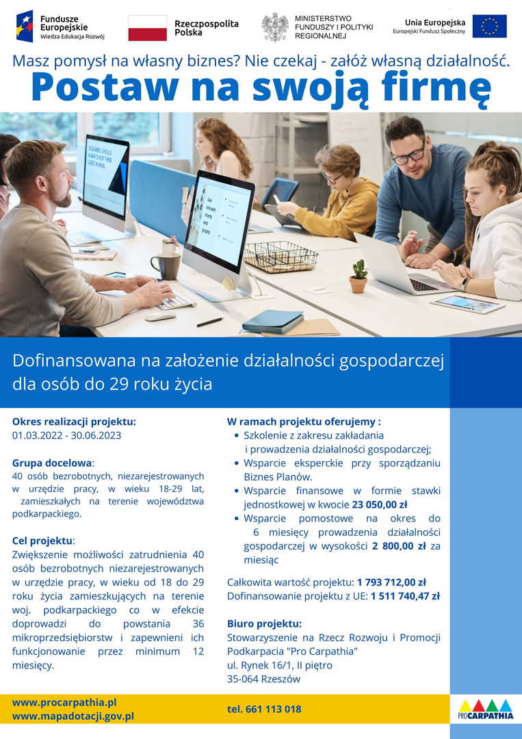 Projekt „Postaw na swoją firmę”.