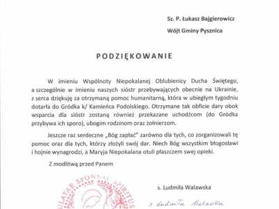 Podziękowanie