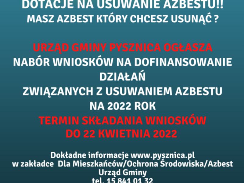 Ogłoszenie o zbiórce azbestu