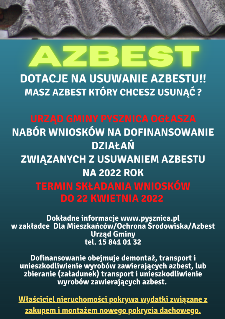 Ogłoszenie o zbiórce azbestu