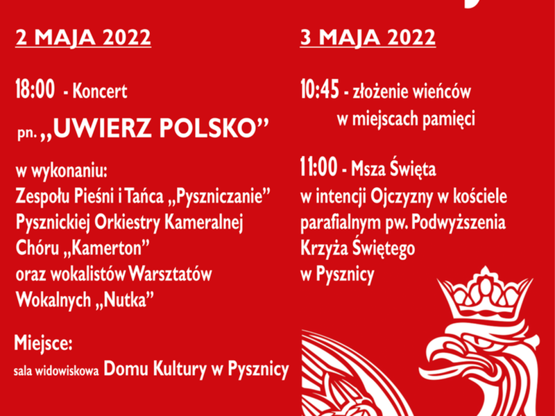 Plakat na uroczystości 3 Maja