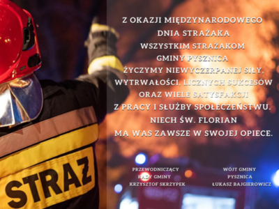 Życzenia z okazji Międzynarodowego Dnia Strażaka
