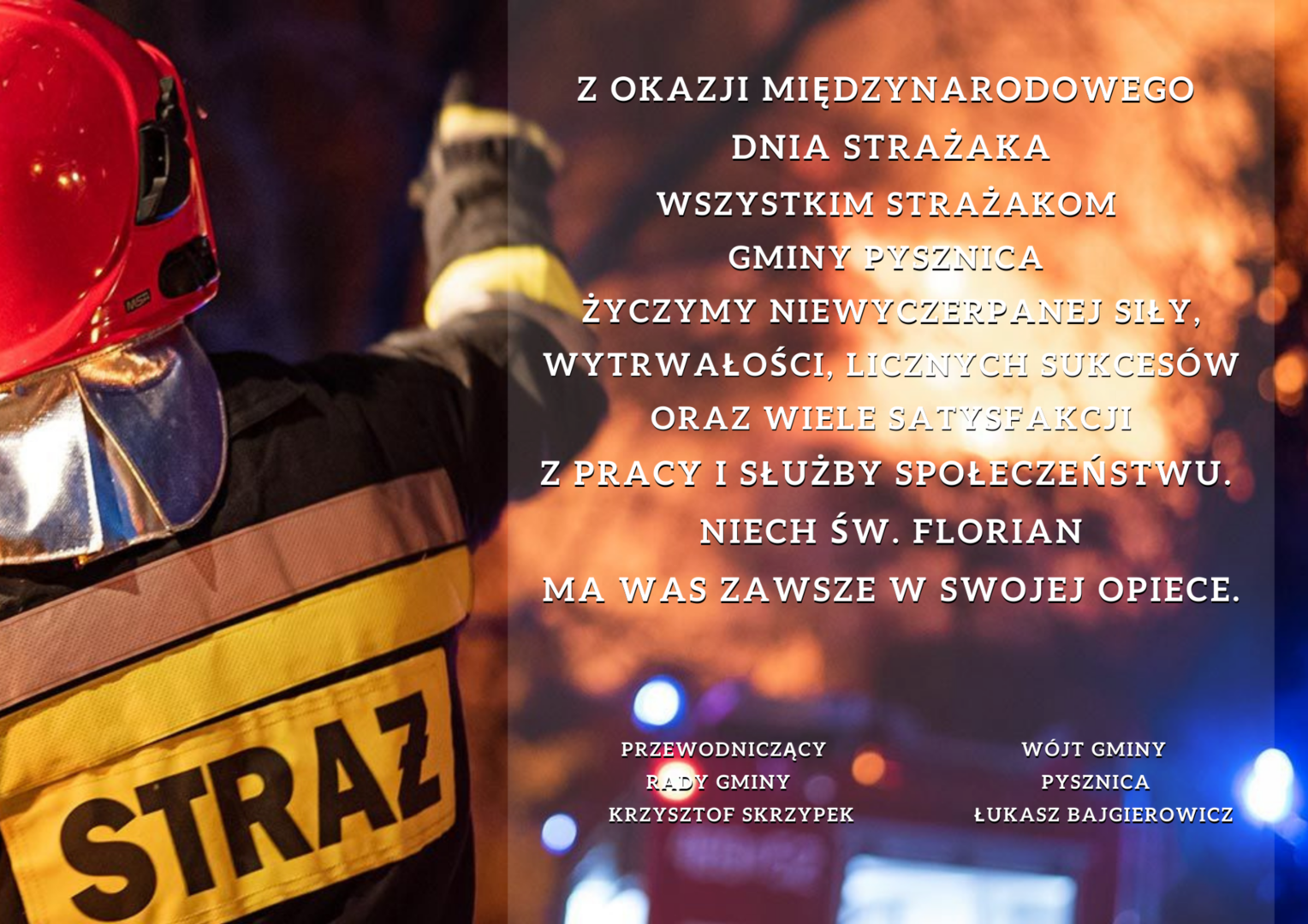 Życzenia z okazji Międzynarodowego Dnia Strażaka
