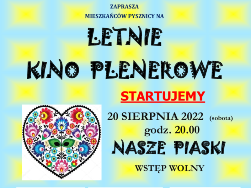 Letnie kino plenerowe w Pysznicy
