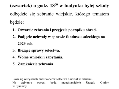 Zebranie wiejskie w Studzieńcu