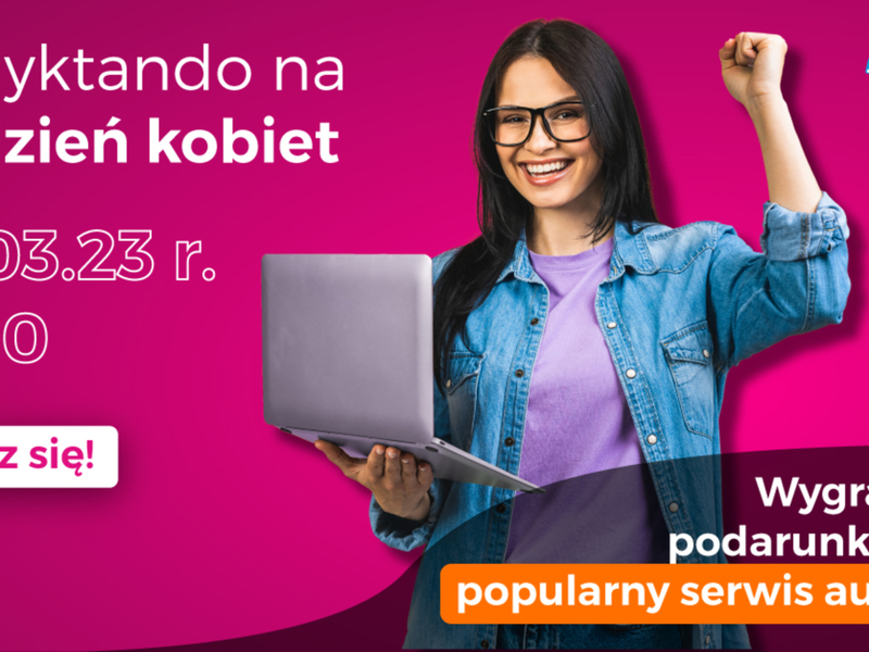 BANER PROMOCYJNY AKCJI ROZWIĄŻ DYKTANDO NA DZIEŃ KOBIET