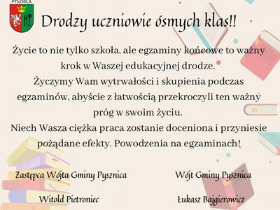 życzenia dla uczniów ósmych klas
