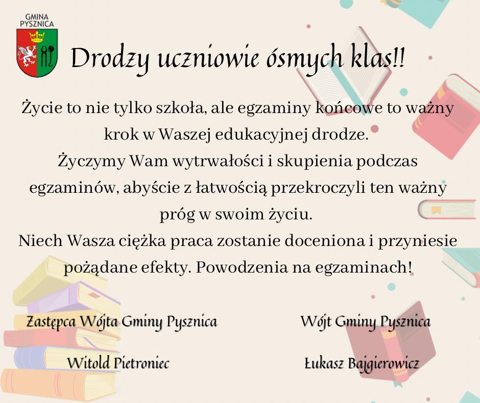 życzenia dla uczniów ósmych klas 
