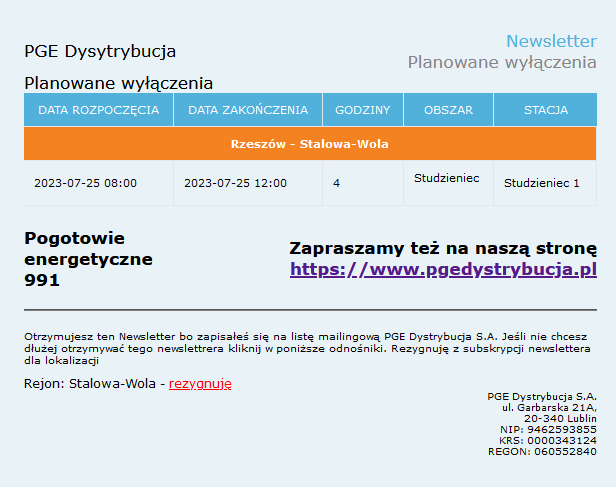 planowane wyłączenia 