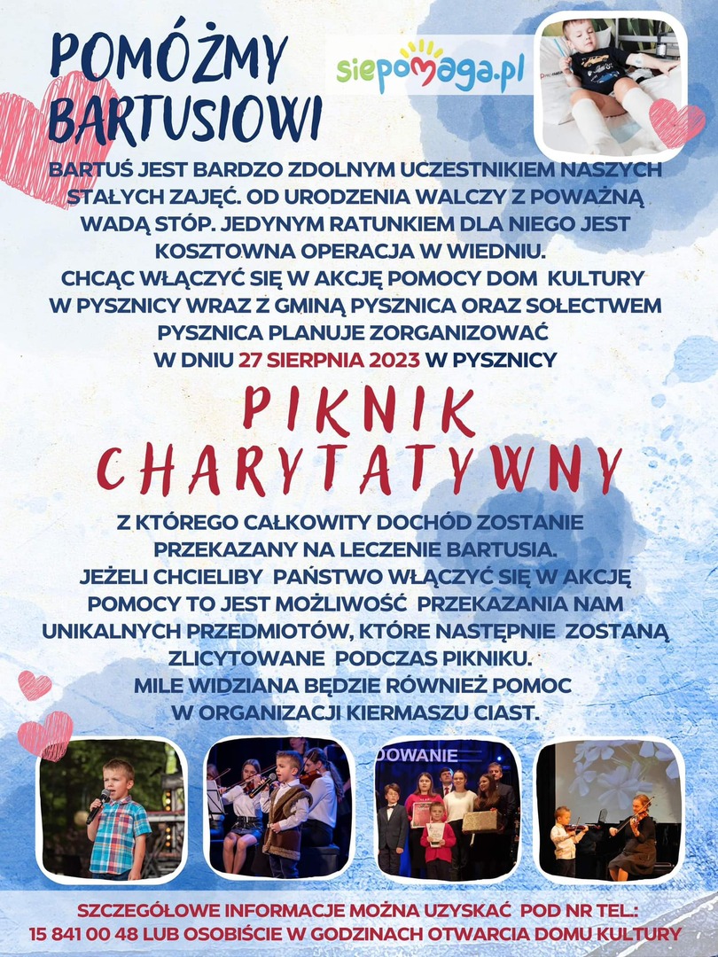 Piknik charytatywny plakat informacyjny 