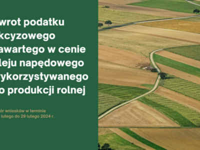Plakat informacyjny o mozliwosci uzyskania zwrotu podatku akcyzowego