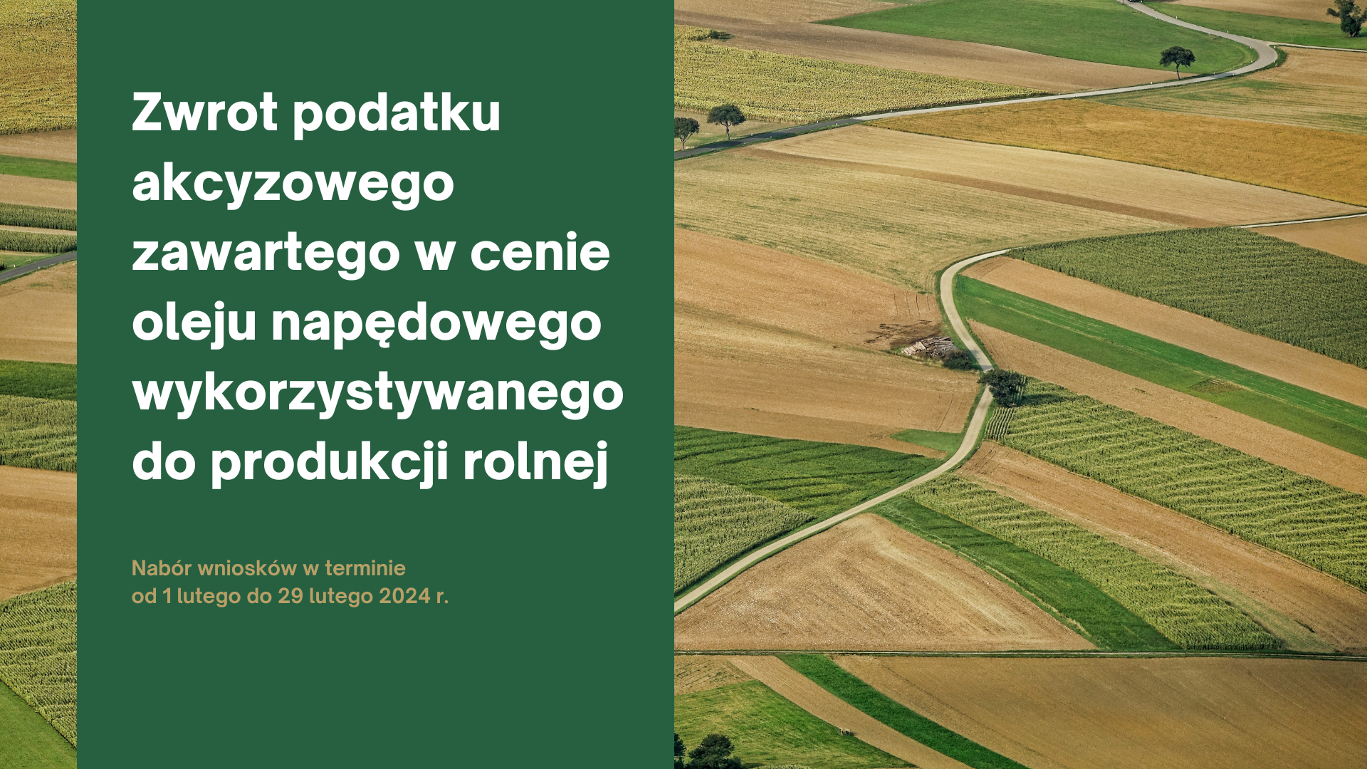 Plakat informacyjny o mozliwosci uzyskania zwrotu podatku akcyzowego 