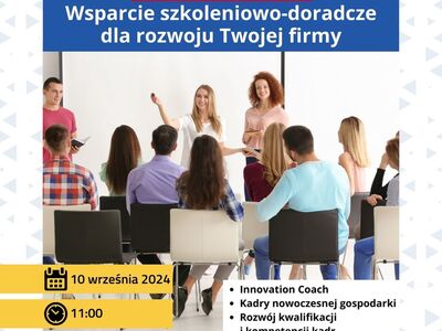 bezpłatne webinarium „Wsparcie szkoleniowo-doradcze dla rozwoju Twojej firmy”.