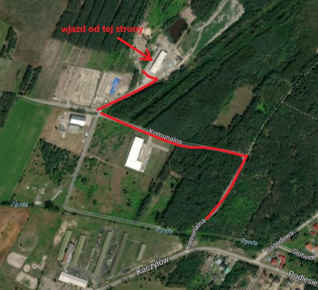 Mapka dojazdu do nowej siedziby ZGK w Pysznicy 