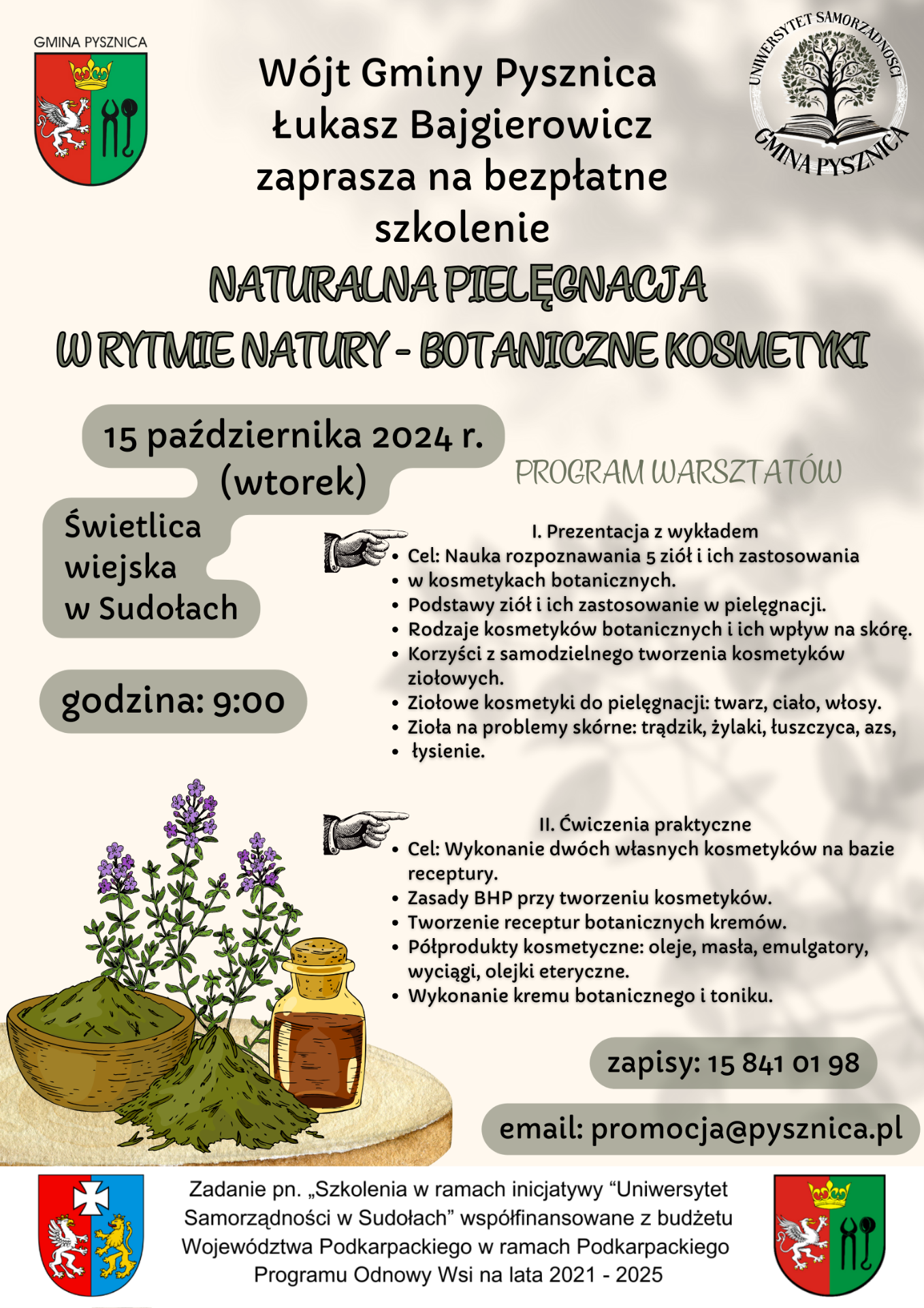 Plakat z zaproszeniem na szkolenie