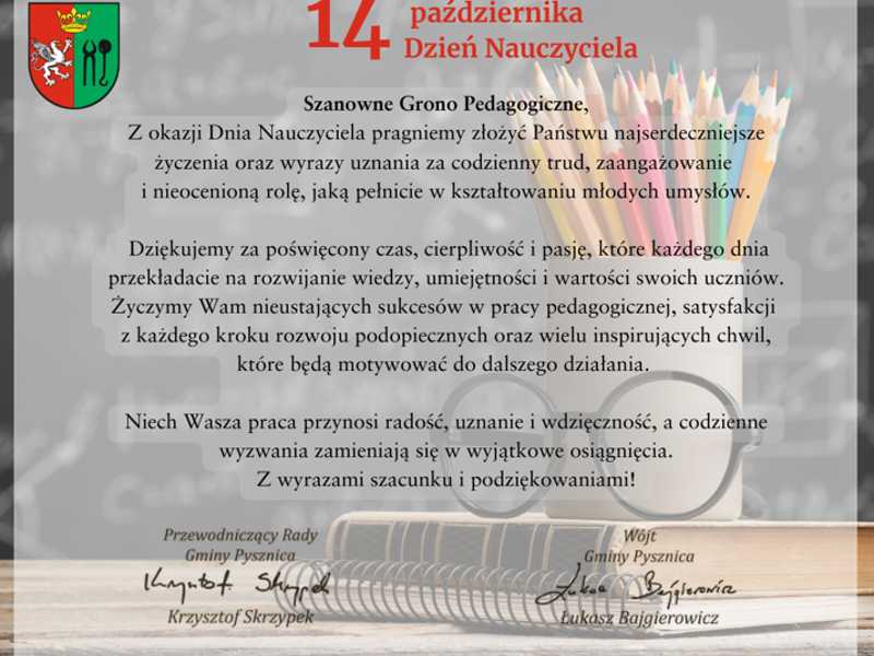 Życzenia z okazji dnia nauczyciela