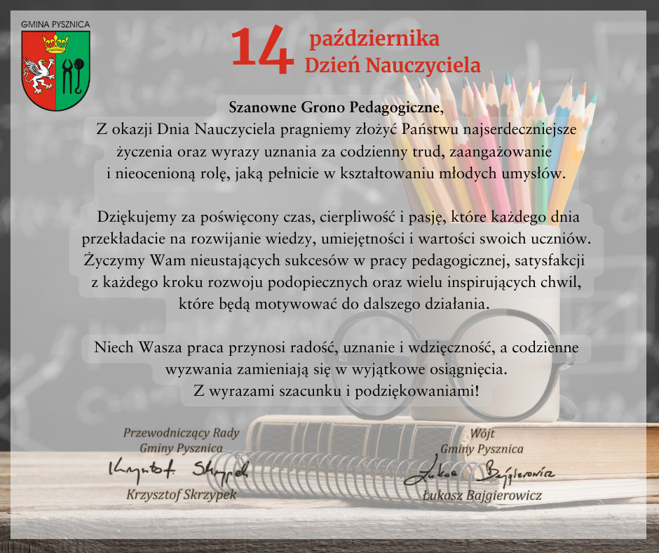 Życzenia z okazji dnia nauczyciela
