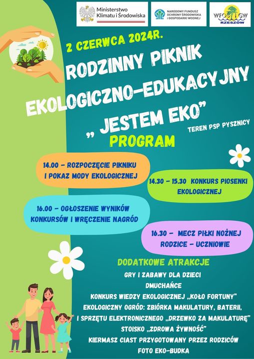 Plakat Rodzinny Piknik Ekologiczno-Edukacyjny Jestem Eko