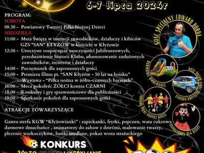 Plakat informujący o wydarzeniu 50 lat San Klyżów